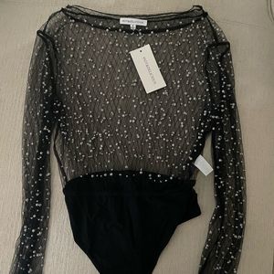 Beaded see through body suit